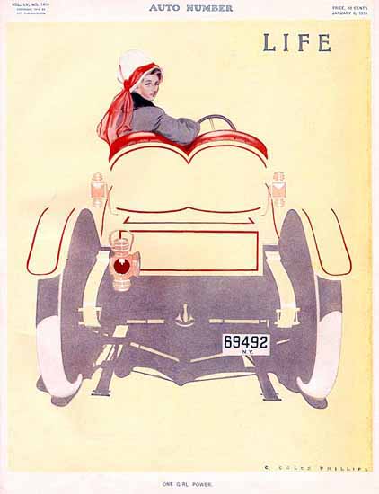 Coles Phillips Life Magazine One Girl Power 1910-01-06 Copyright C | 200 Coles Phillips Magazine Covers and Ads 1908-1927