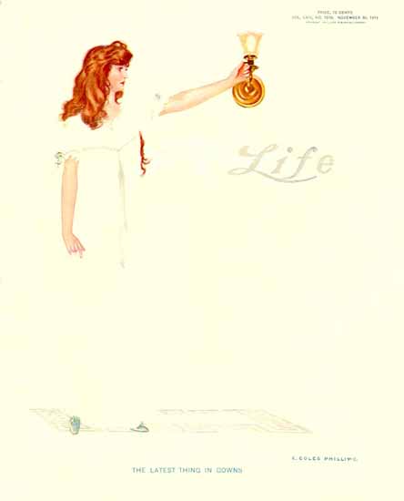 Coles Phillips Life Magazine The Latest Thing 1911-11-30 Copyright | Life Magazine Graphic Art Covers 1891-1936