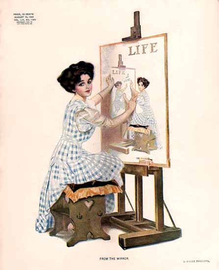 Coles Phillips Life Magazine The Mirror 1909-08-19 Copyright Sex Appeal | Sex Appeal Vintage Ads and Covers 1891-1970