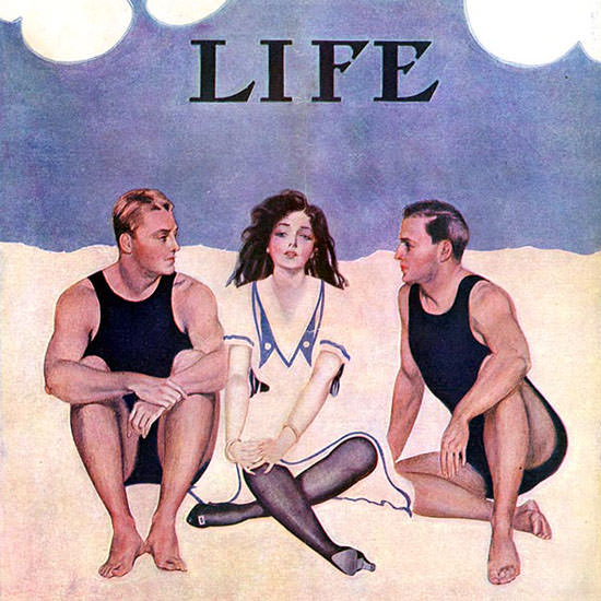 Coles Phillips Life Magazine The Sand Match 1909-07-22 Copyright crop | Best of 1891-1919 Ad and Cover Art