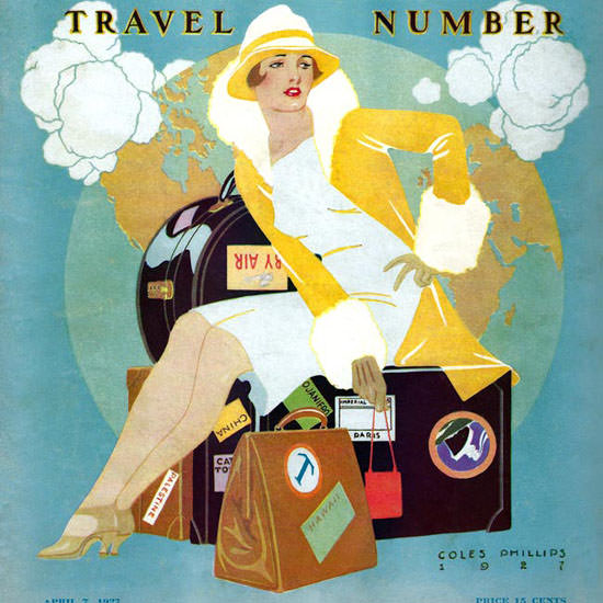 Coles Phillips Life Magazine Travel Number 1927-04-07 Copyright crop | Best of Vintage Cover Art 1900-1970