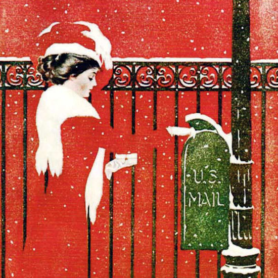 Coles Phillips Life Magazine US Mail 1909-12-02 Copyright crop | Best of 1891-1919 Ad and Cover Art