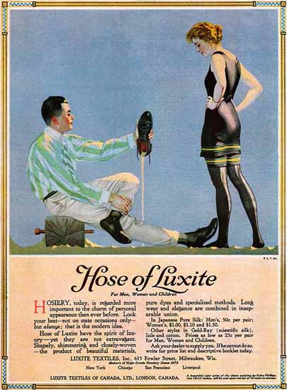 Coles Phillips Luxite Hose Spirit Of Luxery 1917 Sex Appeal | Sex Appeal Vintage Ads and Covers 1891-1970