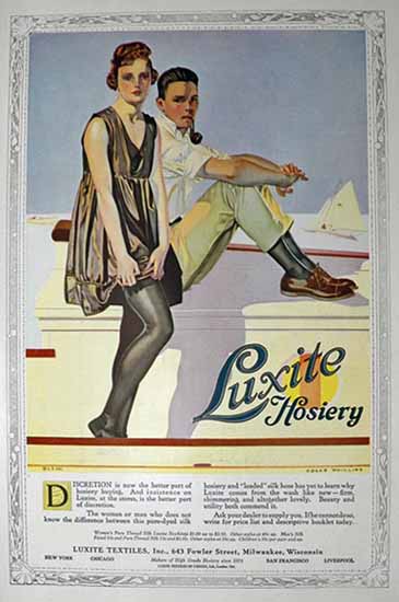 Coles Phillips Luxite Hosiery Discretion 1918 C | 200 Coles Phillips Magazine Covers and Ads 1908-1927