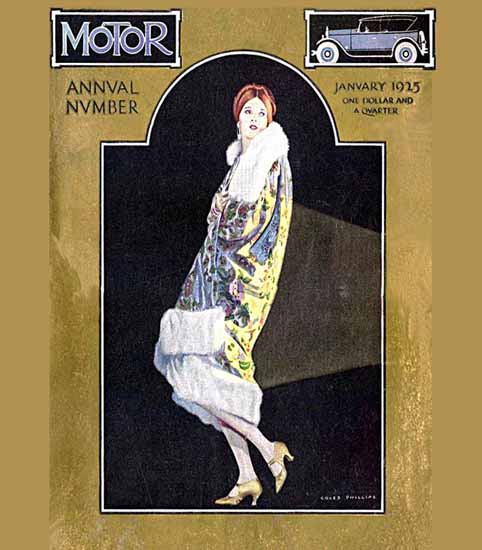 Coles Phillips Motor Magazine January 1925 C | 200 Coles Phillips Magazine Covers and Ads 1908-1927