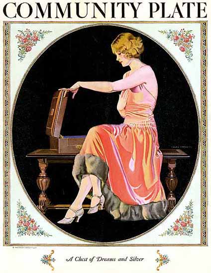 Coles Phillips Oneida Community Plate Chest of Dreams 1924 C | 200 Coles Phillips Magazine Covers and Ads 1908-1927