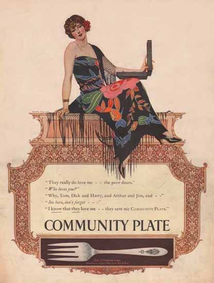 Coles Phillips Oneida Community Plate Love Me 1925 C | 200 Coles Phillips Magazine Covers and Ads 1908-1927