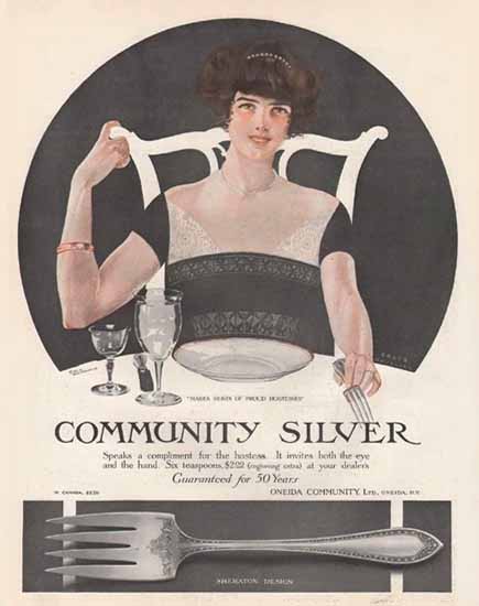 Coles Phillips Oneida Community Silver For The Hostess C | 200 Coles Phillips Magazine Covers and Ads 1908-1927