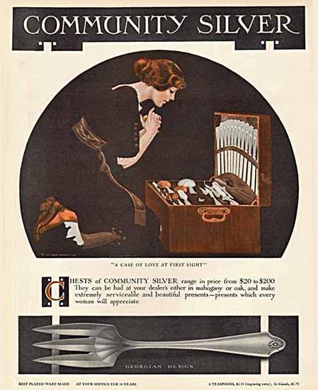 Coles Phillips Oneida Community Silver Love First Sight 1913 Sex Appeal | Sex Appeal Vintage Ads and Covers 1891-1970