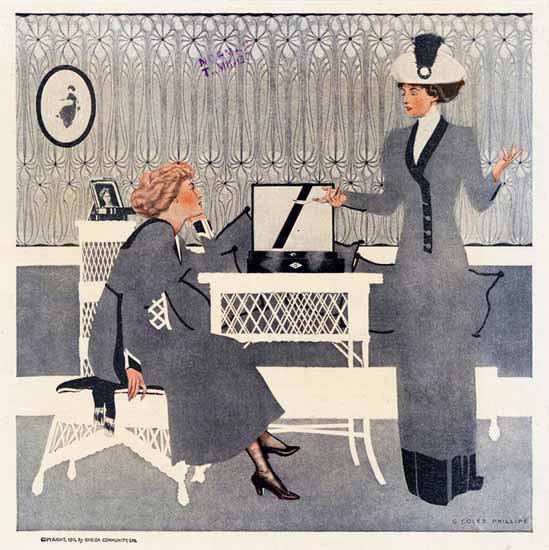 Coles Phillips Oneida Community Silverware 1911 C | 200 Coles Phillips Magazine Covers and Ads 1908-1927