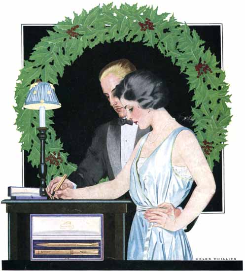 Coles Phillips Sheaffer Pen and Pencil 1921 C | 200 Coles Phillips Magazine Covers and Ads 1908-1927