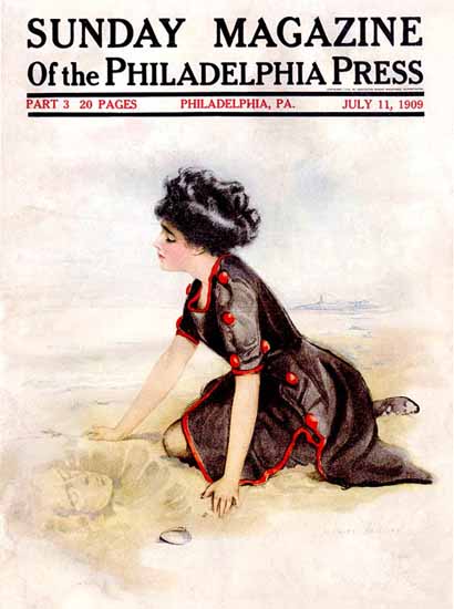 Coles Phillips Sunday Magazine Philadelphia Press 1909 C | 200 Coles Phillips Magazine Covers and Ads 1908-1927