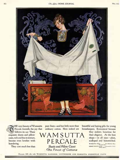 Coles Phillips Wamsutta Percale Sheets Pillows 1924 C | 200 Coles Phillips Magazine Covers and Ads 1908-1927