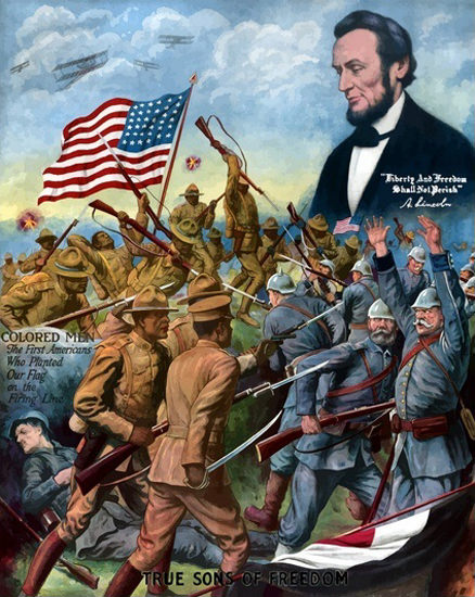 Colored Men African American Troops A Lincoln | Vintage War Propaganda Posters 1891-1970