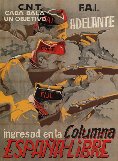 Columna Espana Libre Spain Espana | Vintage War Propaganda Posters 1891-1970