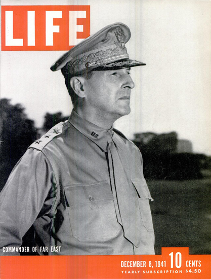 Commander of Far East 8 Dec 1941 Copyright Life Magazine | Life Magazine BW Photo Covers 1936-1970