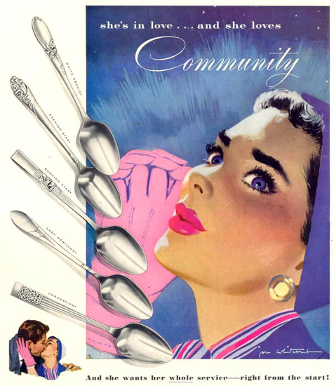 Community Silverplate In Love 1953 | Sex Appeal Vintage Ads and Covers 1891-1970