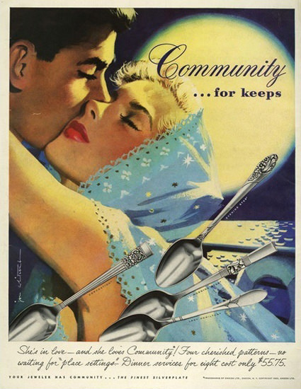 Community Silverware For Keeps Night Moon | Sex Appeal Vintage Ads and Covers 1891-1970