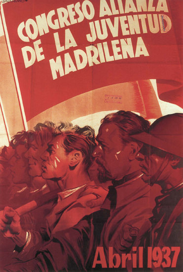 Congreso Alianza De La Juventud Madrilena 1937 | Vintage War Propaganda Posters 1891-1970