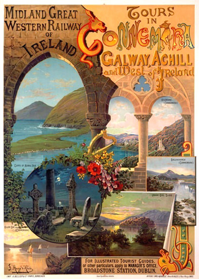 Connemara Galway Achill Ireland Midland GWR | Vintage Travel Posters 1891-1970