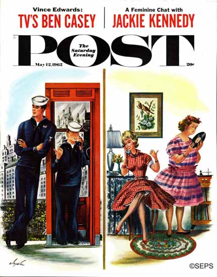 Constantin Alajalov Saturday Evening Post Great Personality 1962_05_12 | The Saturday Evening Post Graphic Art Covers 1931-1969