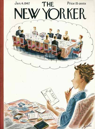 Constantin Alajalov The New Yorker 1947_01_04 Copyright | The New Yorker Graphic Art Covers 1946-1970