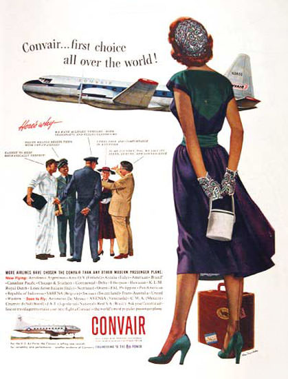 Convair 1953 First Choice All Over The World | Sex Appeal Vintage Ads and Covers 1891-1970