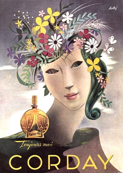 Corday Parfums Paris Toujours Moi Flower Girl | Vintage Ad and Cover Art 1891-1970