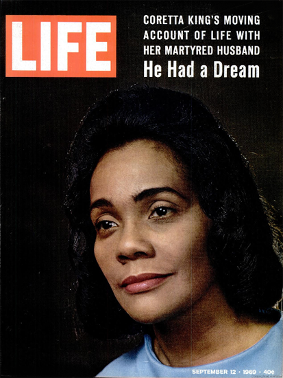 Coretta King Life with her Husband 12 Sep 1969 Copyright Life Magazine | Life Magazine Color Photo Covers 1937-1970