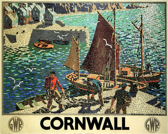 Cornwall GWR 1936 United Kingdom Lampitt | Vintage Travel Posters 1891-1970