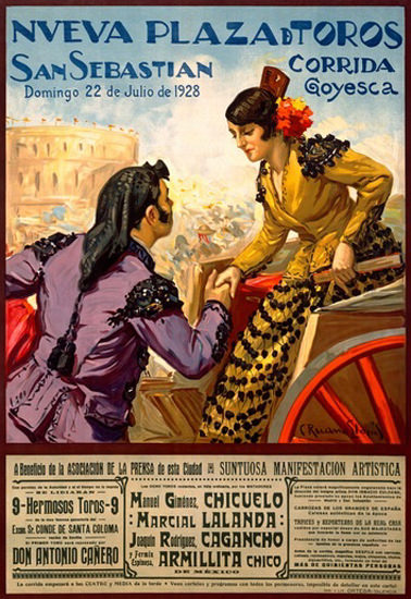 Corrida Goyesca San Sebastian 1928 Plaza | Sex Appeal Vintage Ads and Covers 1891-1970