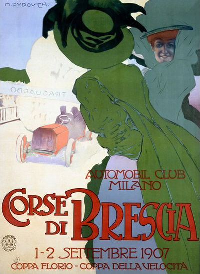 Corse Di Brescia Milano 1907 Marcello Dudovich | Vintage Ad and Cover Art 1891-1970