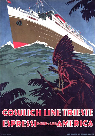 Cosulich Line Trieste Nord E Sud America Liner | Vintage Travel Posters 1891-1970