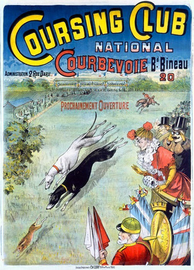 Coursing Club National Courbevoie Dog Race | Vintage Ad and Cover Art 1891-1970