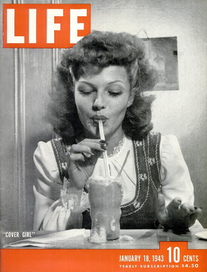 Cover Girl 18 Jan 1943 Copyright Life Magazine | Life Magazine BW Photo Covers 1936-1970