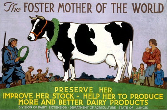 Cow The Foster Mother Of The World Babcock | Vintage Ad and Cover Art 1891-1970