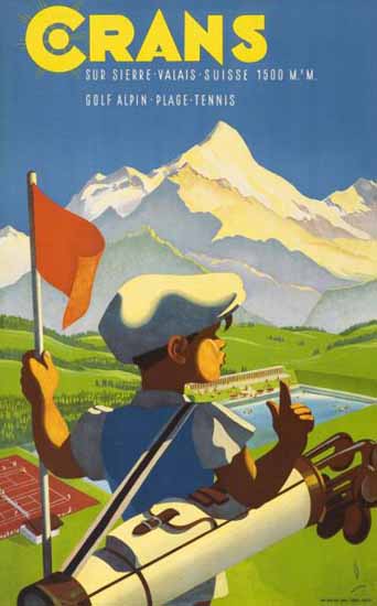 Crans Sur Sierre Crans Montana Valais Switzerland 1943 | Vintage Travel Posters 1891-1970