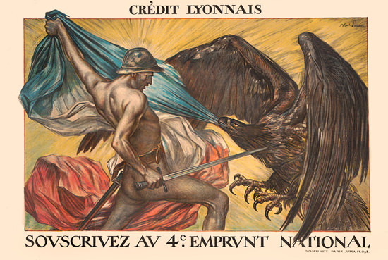 Credit Lyonnais 4 Emprunt National France | Vintage War Propaganda Posters 1891-1970