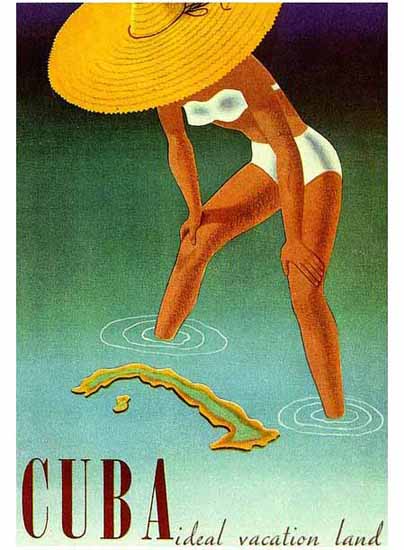 Cuba Ideal Vacation Land Poster Sex Appeal | Sex Appeal Vintage Ads and Covers 1891-1970