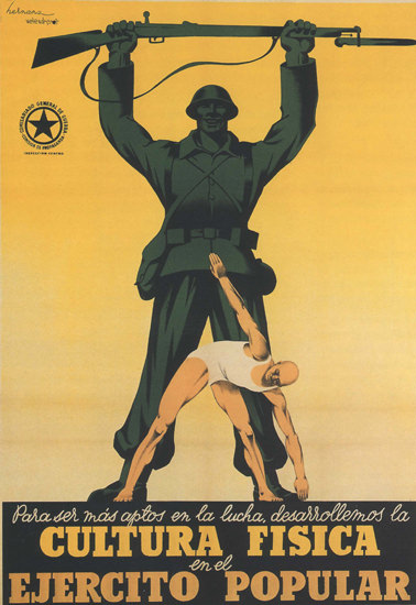 Cultura Fisica Ejercito En El Popular Spain Espana | Vintage War Propaganda Posters 1891-1970