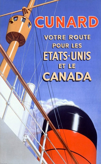 Cunard Line Ocean Liner Etats-Unis Canada | Vintage Travel Posters 1891-1970