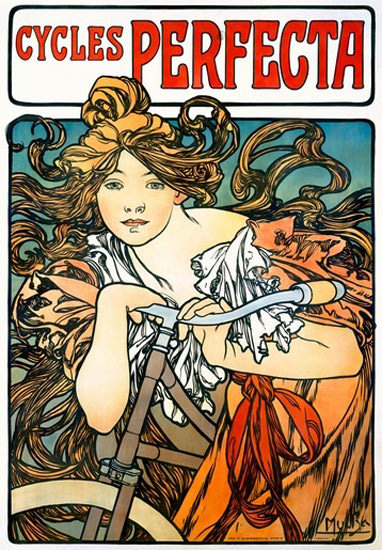 Cycles Perfecta Art Nouveau Alphonse Mucha | Sex Appeal Vintage Ads and Covers 1891-1970