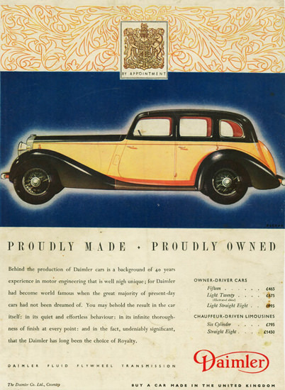 Daimler Light Twenty Saloon 1937 | Vintage Cars 1891-1970