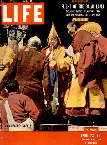 Dalai Lama Himalaya Escape 23 Apr 1951 Copyright Life Magazine | Life Magazine Color Photo Covers 1937-1970