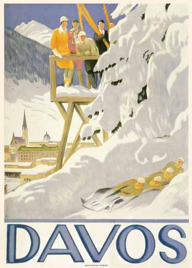 Davos Bob Run Switzerland 1924 | Vintage Travel Posters 1891-1970