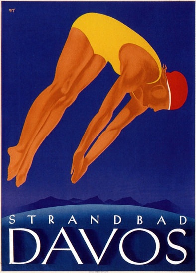 Davos Strandbad Switzerland 1933 Willy Trapp | Sex Appeal Vintage Ads and Covers 1891-1970