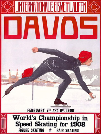 Davos World Championship Speed Skating 1908 | Vintage Ad and Cover Art 1891-1970