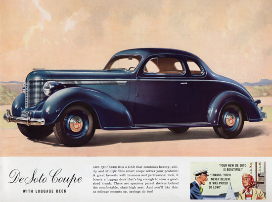 DeSoto Coupe Luggage Deck 1938 | Vintage Cars 1891-1970