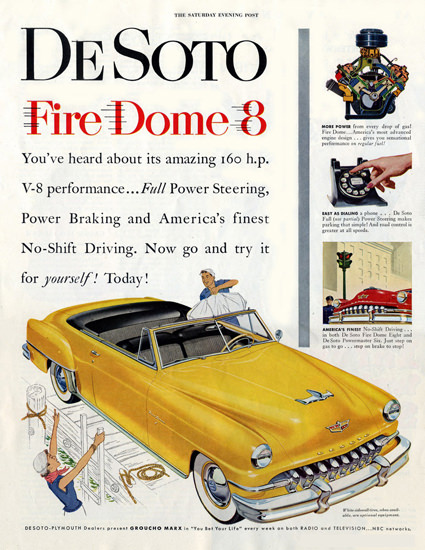 DeSoto Fire Dome 8 Groucho Marx Bet Your Life | Vintage Cars 1891-1970