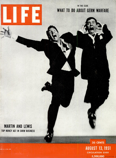 Dean Martin and Jerry Lewis 13 Aug 1951 Copyright Life Magazine | Life Magazine BW Photo Covers 1936-1970